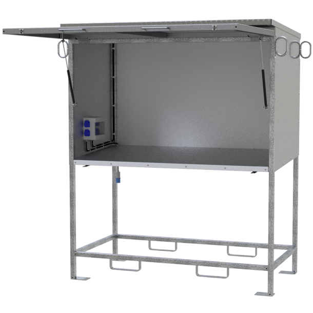 Mobile plan stand | with LED lights and sockets